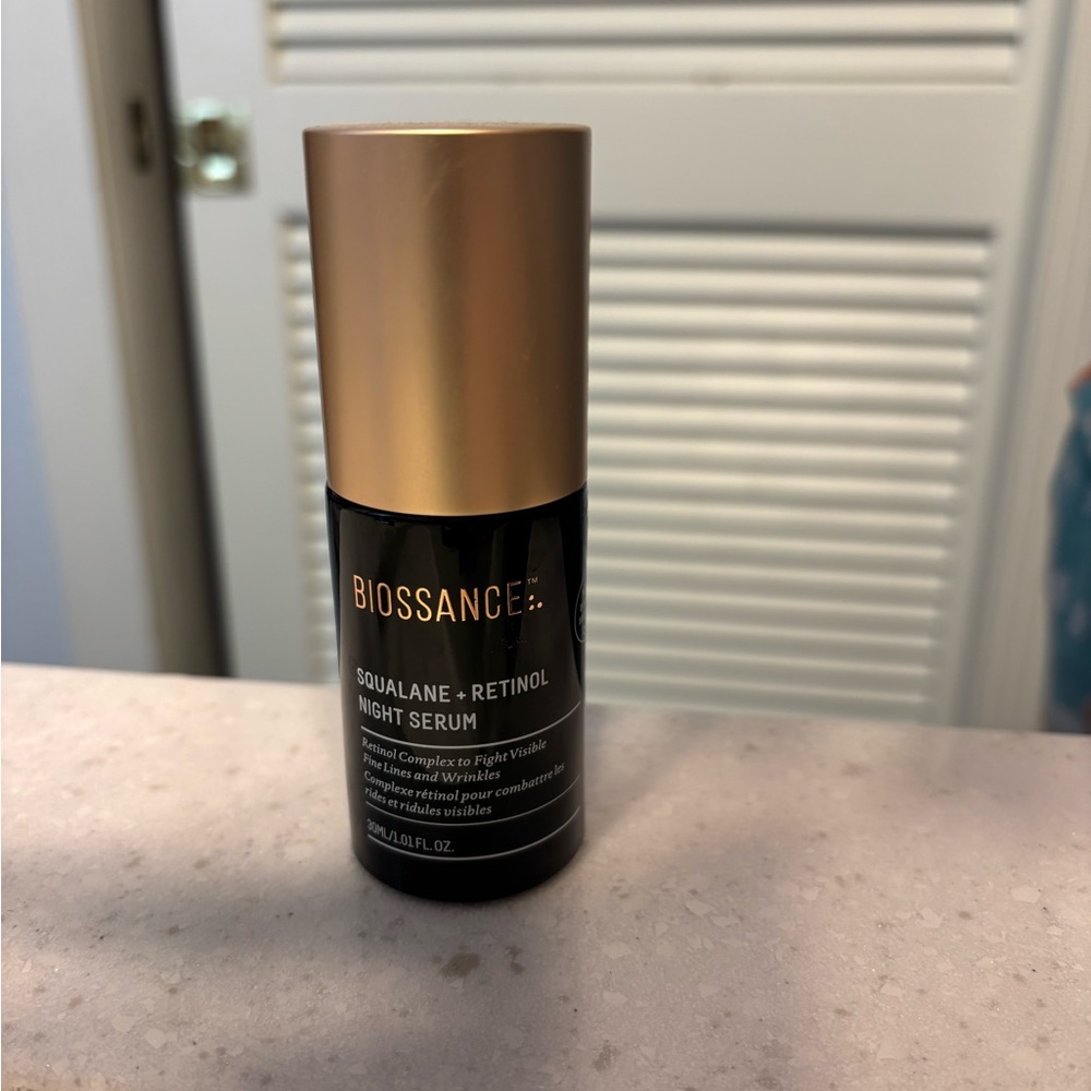Biossance Squalane + Retinol Night Serum - Black and Gold
